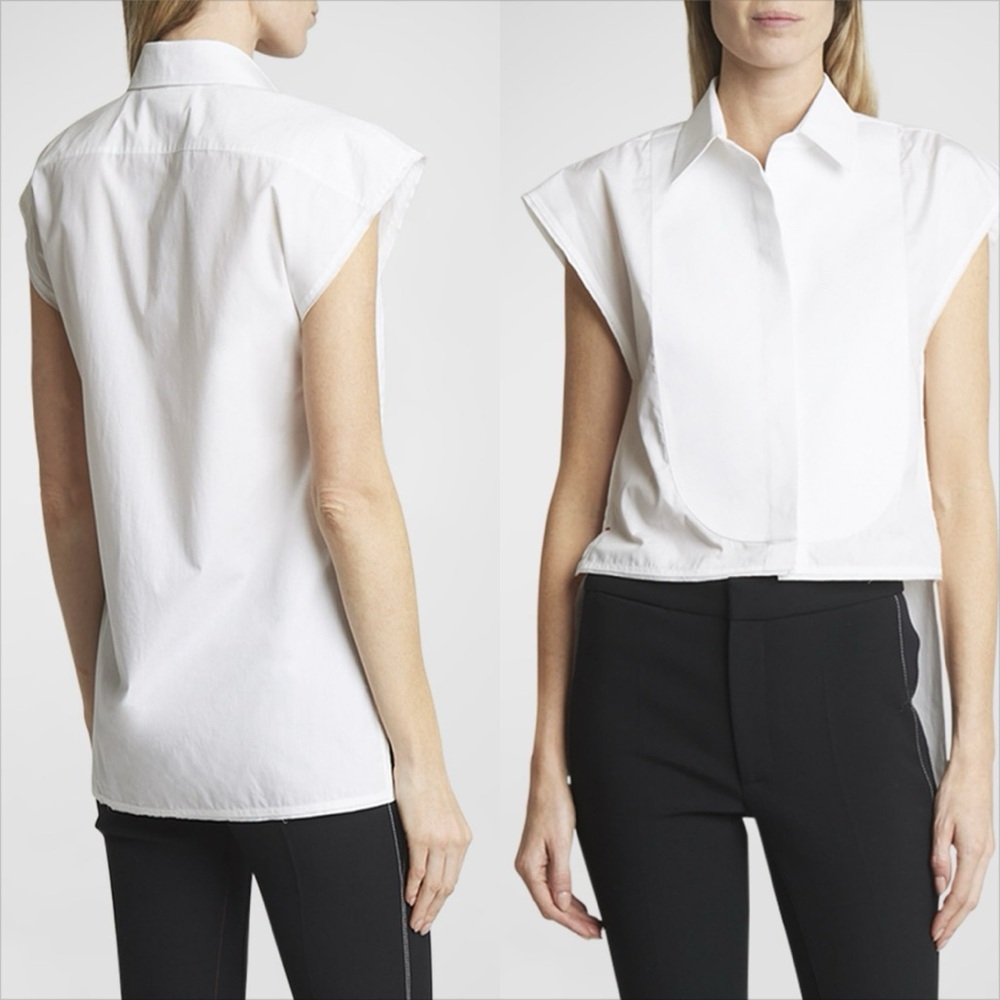 Victoria Beckham sleeveless panel detail cotton top OFFERS WILL BE DECLINED